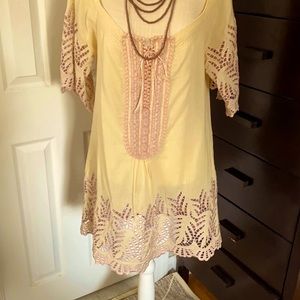 Hazel Cream Tunic Lace Front Dress
